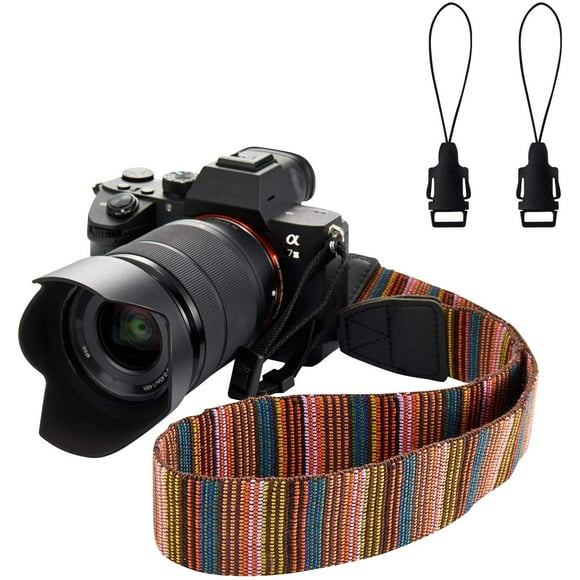 WANBY Camera Canvas Neck Shoulder Camera Strap with Quick Release Buckles Vintage Print Soft Colorful Camera Straps