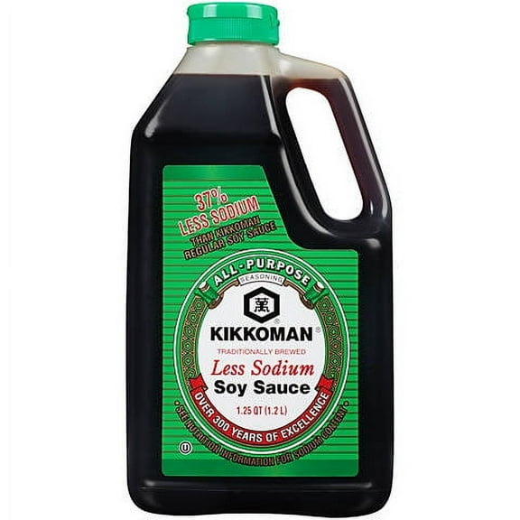 Kikkoman Naturally Brewed Less Sodium Soy Sauce, 40 oz. (2 pack)