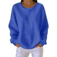 thumbnail image 2 of Mifsaly Womens Waffle-Knit Pullover Sweater Oversized Long Sleeve Crewneck Sweatshirt Comfortable Casual Loose Fit Fall Fashion Tops M, 2 of 6