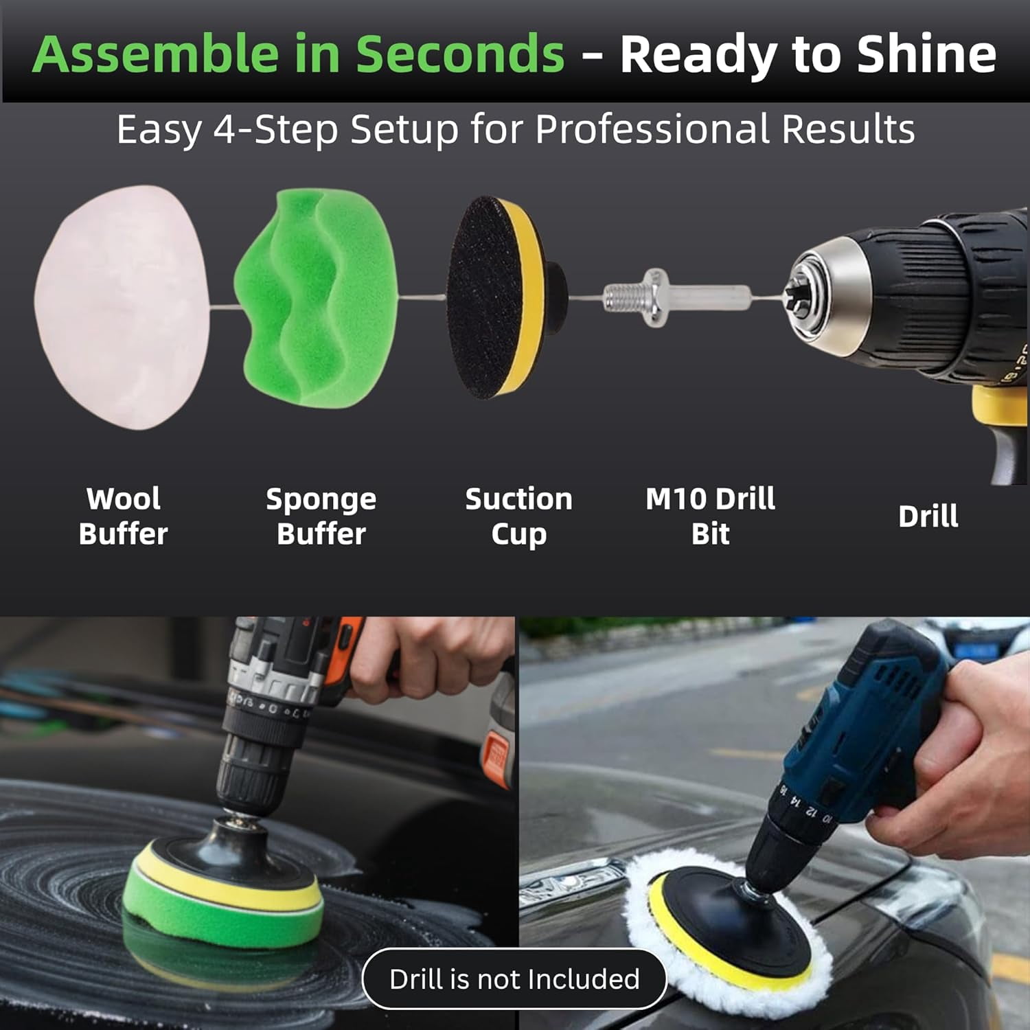 26-Piece Car Beauty Kit, Professional Car Cleaning Brush Set, Including Drill Brush, Car Washing Brush, Wheel Hub and Tire Brush, Microfiber Towel, Car Washing Gloves, Pet Hair Remover, Suitable for