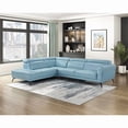 thumbnail image 3 of Lexicon Giselle Leather 2-Piece Sectional with Left Side Chaise in Blue, 3 of 16