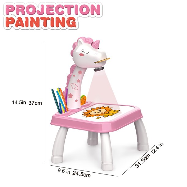 Magical Unicorn Projection Painting Table Erasable Doodle Board