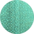 thumbnail image 1 of Ahgly Company Indoor Round Abstract Turquoise Blue Modern Area Rugs, 8' Round, 1 of 4