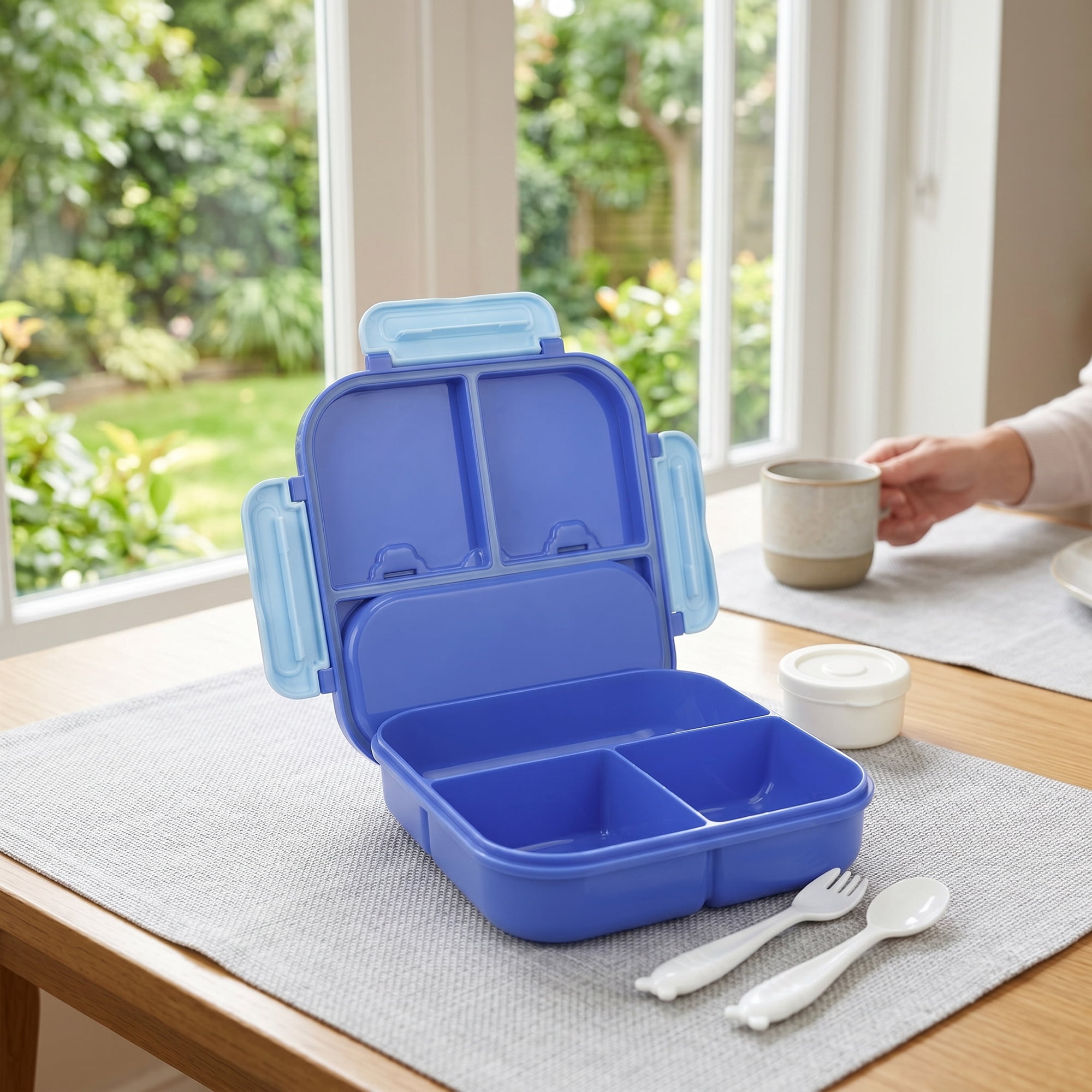 Unique Bargains Leakproof Meal Lunch Bento Box for Work Blue