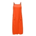 thumbnail image 4 of Women Fashion Solid Adjustable Shoulder Strap Casual Long Dress, 4 of 5