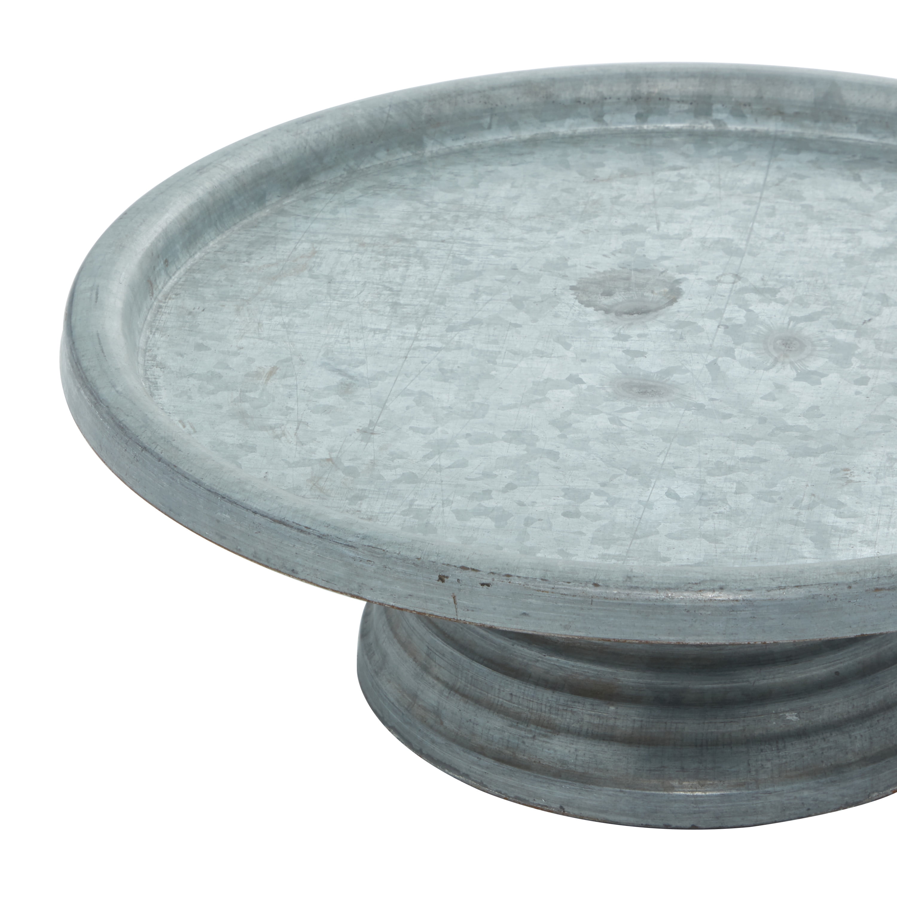 DecMode 13" x 4" Gray Metal Galvanized Decorative Stand, 1-Piece