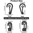thumbnail image 2 of 180 Pcs Plastic Sock Display Hooks 3 Styles Black Plastic J Hooks Sock Hanging Hooks Underwear Gloves Hat Packing Clip Hanger with Snap Hook for Store Retail Items Display, 2 of 6