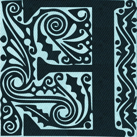Ahgly Company Indoor Square Patterned Night Black Area Rugs, 7' Square