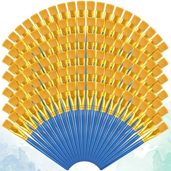 120 Pcs Flat Paint Brushes, 1" Watercolor Acrylic Paint Brushes with Wooden Handles, Large Synthetic Nylon Oil Painting Brushes for Art Crafts