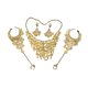 thumbnail image 1 of Conjunto de 3 collares, pendientes y pulseras para mujer, joyería de moda de aleación para boda y novia. Oro, 1 of 6