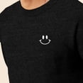thumbnail image 5 of Dalix Smile Face Embroidered Fleece Crewneck Long Sleeve Sweatshirt Mens in Dark Heather L Large, 5 of 5