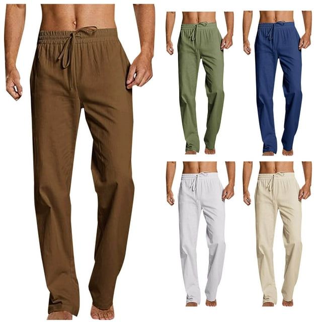 Styesk Pantalon pour Hommes Hommes Mode Décontractée Uni Fermeture Éclair Poche Pantalon Habillé Évasé Pantalons