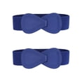 thumbnail image 1 of Cinturón elástico de cuero sintético con hebilla en forma de 8 de 2 piezas Inspire Chic para dama 27x2.36" (LxW) Azul, 1 of 7