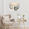 thumbnail image 3 of Zen White Flower Canvas Wall Art Floral and Blue Butterfly on Stone Modern Framed Picture Yoga Spa Spiritual Painting Artwork Print Decor for Bathroom Bedroom Living Room 24x16 Inches, 3 of 9
