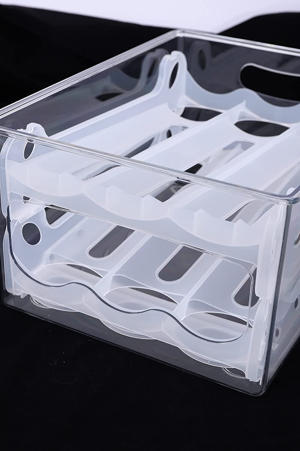 DENEST Egg Holder for Refrigerator, Pull Out Egg Refrigerator Drawer with Slide Design for 36 Eggs