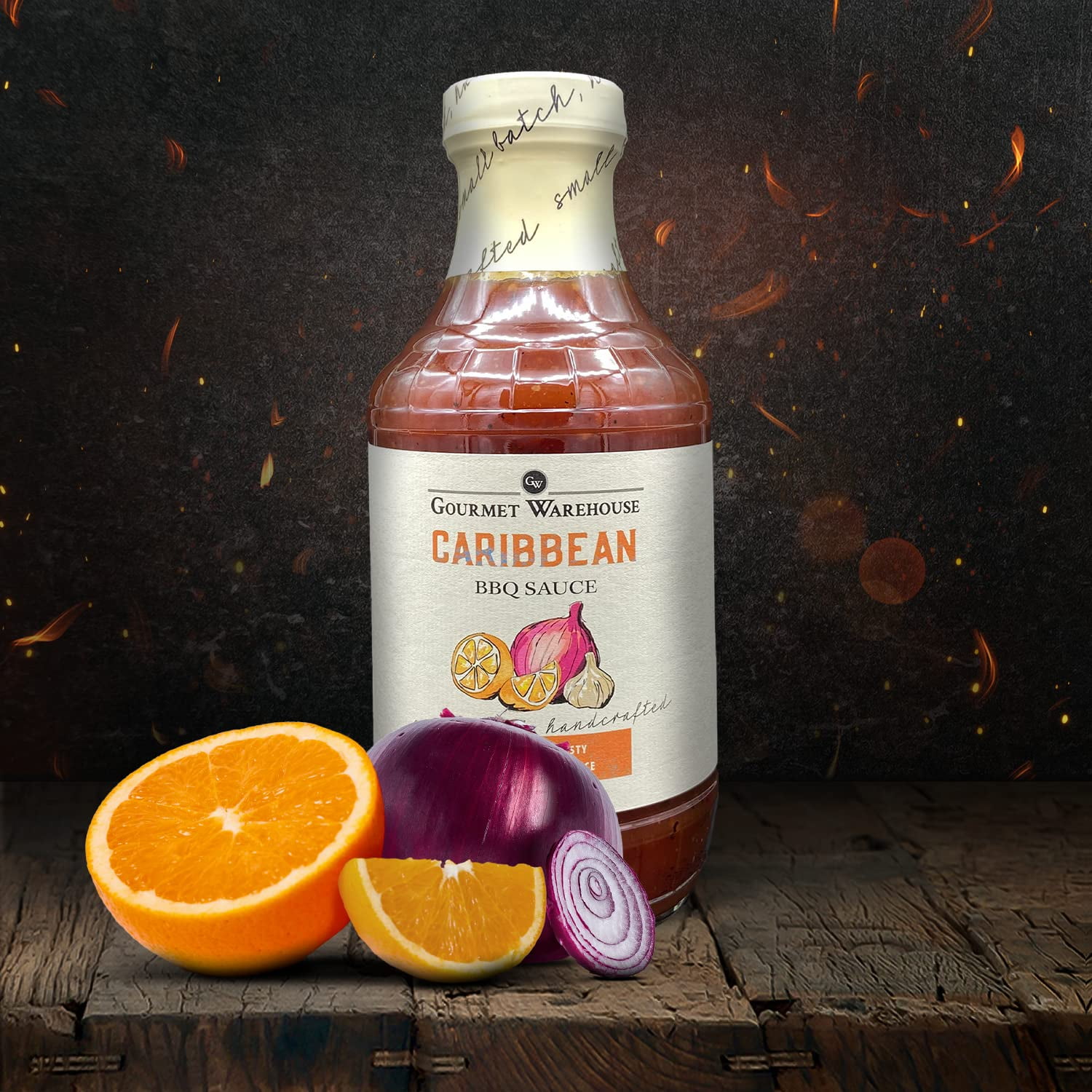 (3 pack) Gourmet Warehouse Caribbean BBQ Sauce, 16 oz – Gluten-Free All Natural Tropical BBQ Glaze