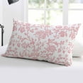 thumbnail image 5 of Coral Red Flower Throw Pillow Cover 24 x 36 Inch Decorative Pillow Cover Vintage Farmhouse Boho Leaf Spring Lumbar Pillowcase Seasonal Rectangle Cushion Case for Couch Sofa Bed Living Room, 5 of 7