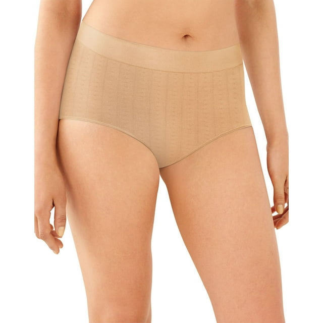 Bali Womens One Smooth U All Around Smoothing Brief, 9, Nude Pointelle