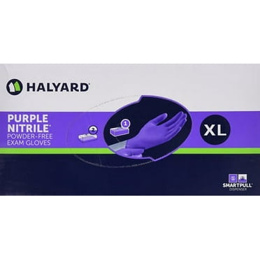 Purple Nitrile Exam Glove, Powder Free, Extra Large, XL, Kimberly Clark Halyard 55084 - Box of 90