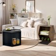 thumbnail image 4 of Llinc Store 23.62" Diameter Hexagonal 2-Way Coffee Table Side Table Nightstand, Accent Furniture for Indoor and Outdoor, Black Brown, 4 of 9