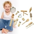 thumbnail image 4 of MERIGLARE 13 Pieces Baby Musical Instrument Toy Set Castanet Sand Hammer Wooden Rattle, 4 of 6