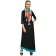 thumbnail image 4 of Bimba Designer Rayon Blouse Kurta Indian Women Black Kurti Dress With Scarf - 8, 4 of 8