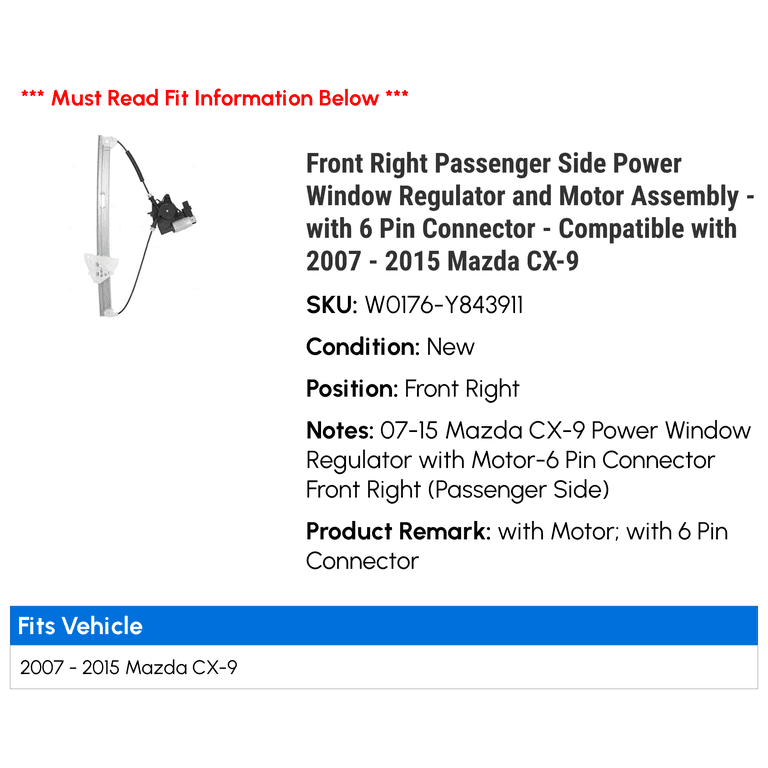 Premier Gear PG-740-423 Window Regulator (fits Dodge Passenger Side Front Without Power Window