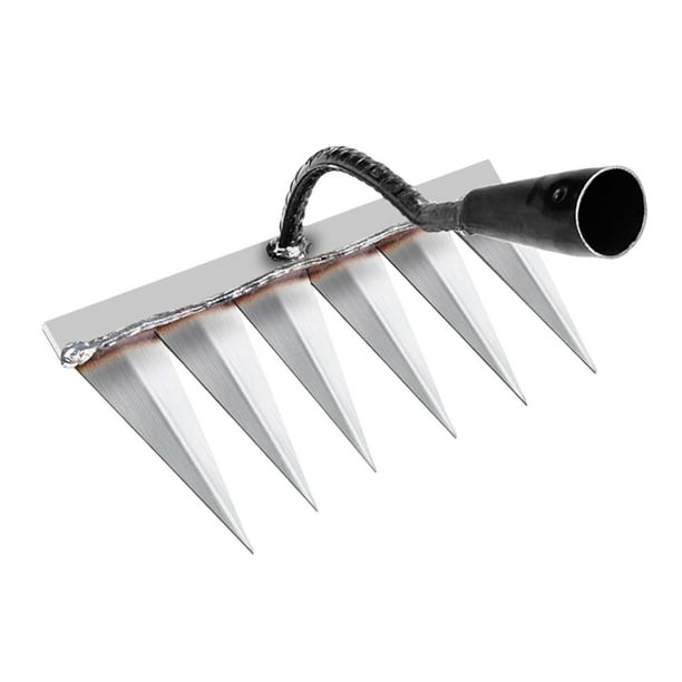 Rastrillo de mano para jardín, rastrillo para deshierbar, herramientas agrícolas, rastrillo de jardín resistente 6 dientes