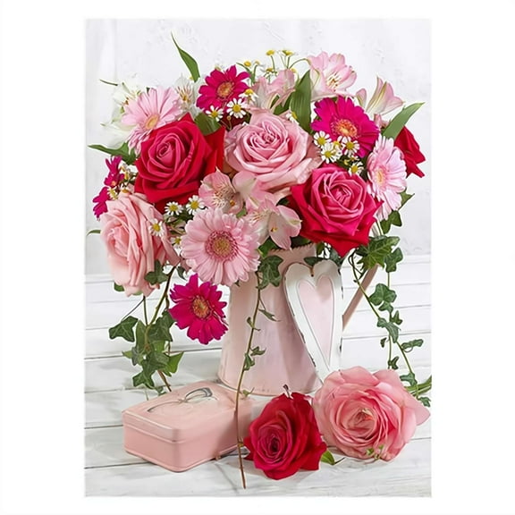 5D Diamond diy Painting Kits for Adults - Flowers Diamond Art Kits for Adults Kids Beginner,DIY Colorful Roses Round Full Drill Paintings with Diamonds Gem Art for Home Wall Decor Gifts 11.8x15.7inch