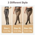 thumbnail image 2 of Sexy High Waist Plus Size Skin Colored Fleece Lined Tights Thermal Stockings Warm Pantyhose Fake Translucent Leggings 300G 2XL(80-115KG) BLACK-HALF FEET, 2 of 8
