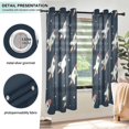 thumbnail image 3 of Yayeee Window Curtains Light Filtering 63"x42" Grommet Panel Pair Home Living Room Decor, Rocket Pattern, 3 of 7