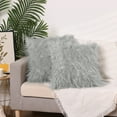 thumbnail image 6 of Unique Bargains Faux Fluffy Zipper Closure Cushion Covers Throw Pillow Covers (2 Count) Light Grey 18" x 18", 6 of 6