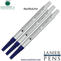 Lanier Combo Pack - 3 Pack - Monteverde Rollerball S22 Paste Ink Refill Compatible with most Sheaffer Style Rollerball Pens - BlueBlack (Fine Tip 0.6mm)