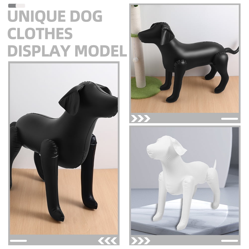 BESTYASH 2-Pack Inflatable Dog Mannequins PVC Assorted Colors for Pet Store Clothing Display and Decorative Use