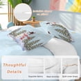 thumbnail image 2 of Christmas Duvet Cover Set King Size, Winter Xmas Snowman Pine Tree Snowflakes Light Blue 4 Piece Soft Microfiber Bedding Set with 1 Duvet Cover, 1 Flat Sheet, 2 Pillowcases, 2 of 9