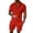 Red, variant on HGIEYS Mens 2 Piece Zip Tracksuit Short Sleeve Print Polo Shirt and Shorts Sets Summer Outfits
