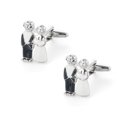 thumbnail image 1 of Gemelos para hombre, diseño de boda y pareja, chapados en plata, 1 of 2