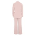 thumbnail image 4 of UJNDER Women's Trousers Suit Two Piece Set Long Sleeve and Straight Pants Work Daily Wear Casual Outfit Button Front Comfortable Spring Fall Winter Pant Suits for Women Pink XL, 4 of 6