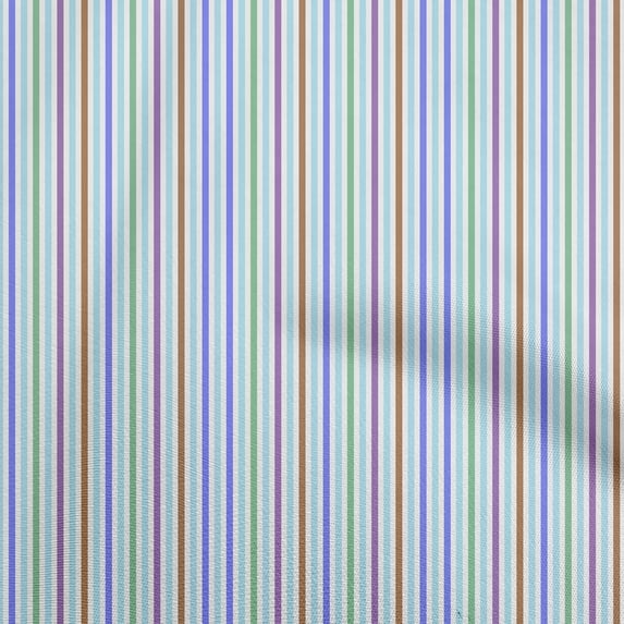 oneOone Polyester Spandex Light Blue Fabric Stripes Sewing Fabric By The Yard Printed Diy Clothing Sewing Supplies 56 Inch Wide