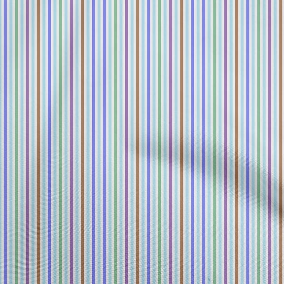 oneOone Cotton Poplin Twill Light Blue Fabric Stripes Sewing Craft Projects Fabric Prints By Yard 56 Inch Wide