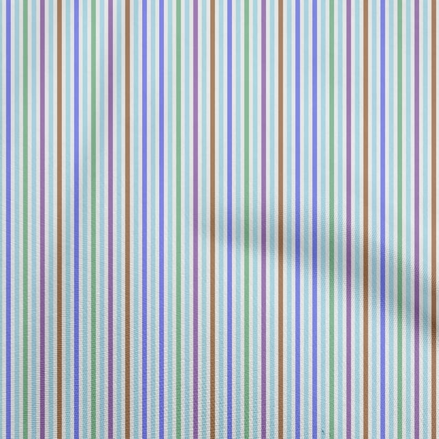 oneOone Rayon Light Blue Fabric Stripes Craft Projects Decor Fabric Printed By The Yard 56 Inch Wide