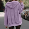 thumbnail image 5 of Rohuuque Women's Zip Up Hoodies Quilted Fleece Hooded Jacket Long Sleeve Sherpa Lined Sweatshirt Fall Winter Coat with Pockets Purple, 5 of 7