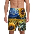 thumbnail image 1 of Fotbe Starry Sky Sunflower Pantalones Cortos de Pijama para Hombre, Ropa de Dormir, Pantalones de Pijama Cortos para Hombre-X-Large, 1 of 6