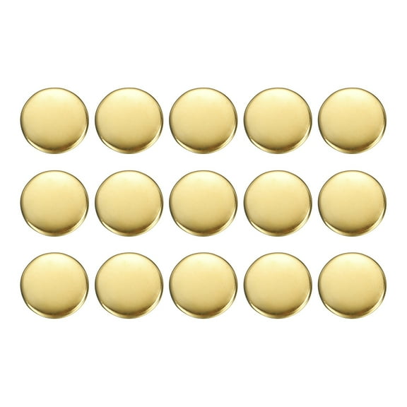 Uxcell 15pcs Metal Round Buttons 15mm Brass Sewing Craft Buttons, Gold