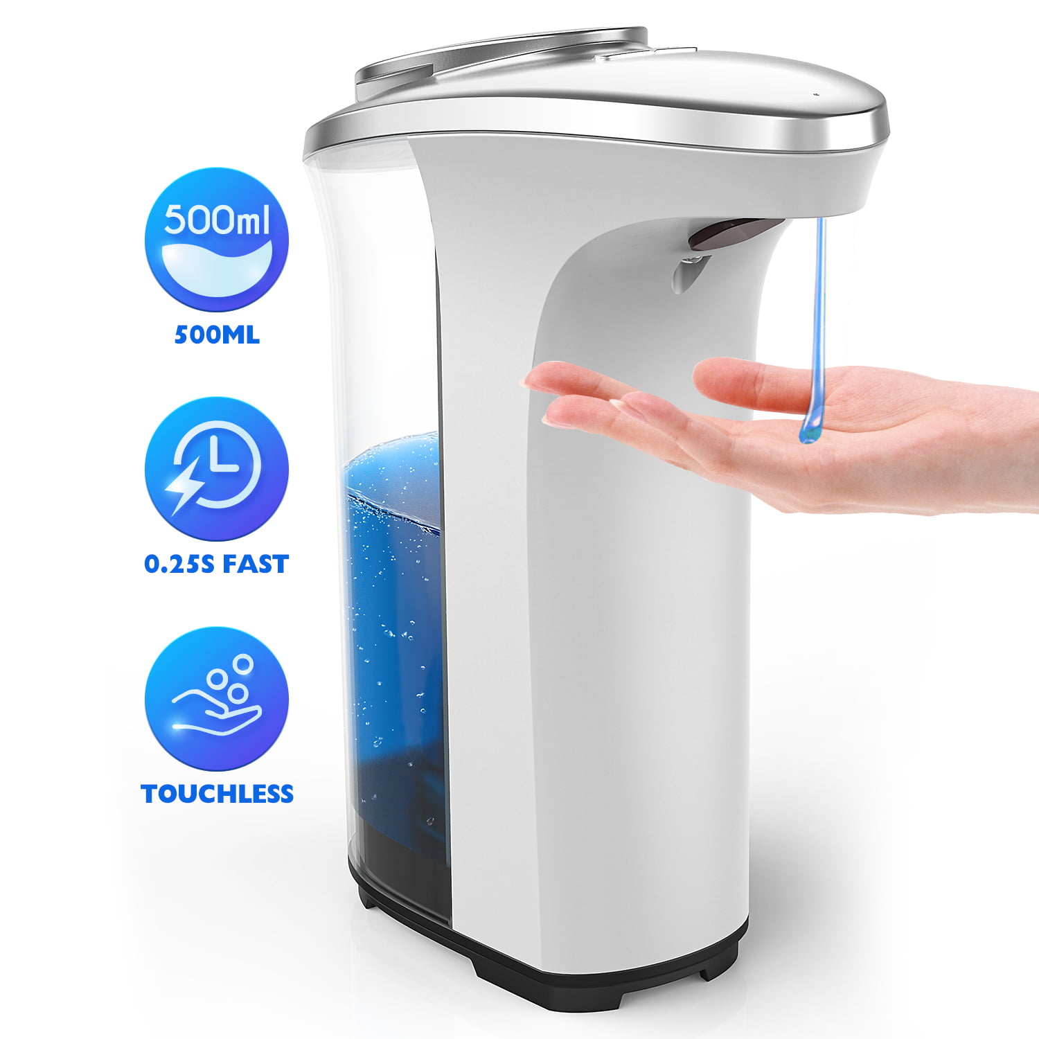 500ML Brushed Nickel Deck Bathroom dispenser Auto Sensor Soap Dispenser Brass 