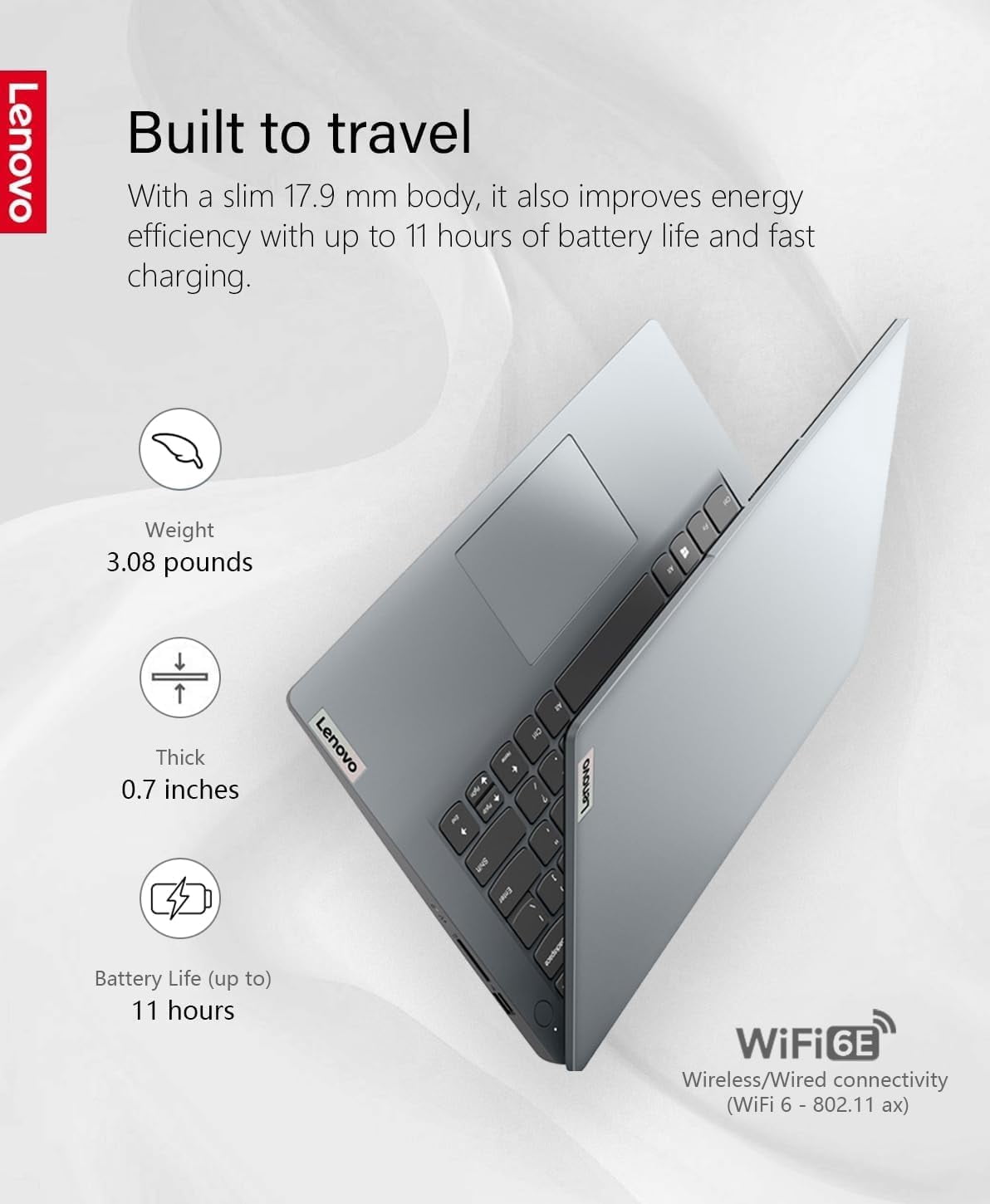 Lenovo IdeaPad 1 Business Laptop, 14" HD Display, Intel Celeron N4020, 4GB RAM, 128GB eMMC + 256GB SD Card, ‎Intel UHD Graphics, Wi-Fi 6, Bluetooth, Windows 11 Pro