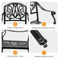 thumbnail image 4 of Ktaxon 2Pcs Patio Chairs, Stackable Cast Aluminum Dining Chair Floral Pattern, Weather Resistant Metal Bistro Seating for Poolside, Backyard, Balcony (Black, With Cushion), 4 of 8