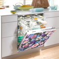 thumbnail image 2 of Yayeee Magnetic Dishwasher Cover for The Front Decoration Home Kitchen Machine Sticker Protector, Pink and Purple Flowers, 2 of 6