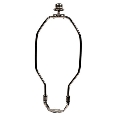 - 8 Inch Regular Weight Lamp Harp, Finial and Harp Base Set, Polished Nickel Finish, 8 inch light duty polished silver nickel plated lamp harp.., By Creative Hobbies Ship from US