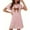 Pink, variant on Lorytime Ladies Nightgowns Short Sleeve Knee Length Pajamas Dress Oversized Round Neck Tie Print Nightshirts Nightgowns Sleepdress Comfy Soft Lounge House Nightdress Black 2XL